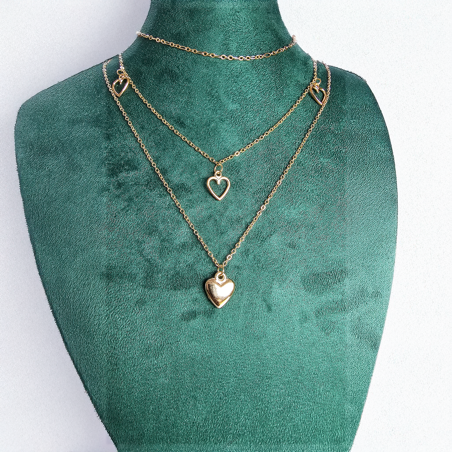 The Golden Hearts Layered Necklace - Aagrah Jewels™