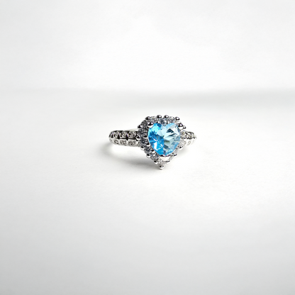 The Crystal Blue Heart Solitaire Ring - Aagrah Jewels™