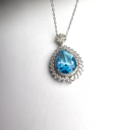 The Oceanic Teardrop Solitaire Pendant - Aagrah Jewels™