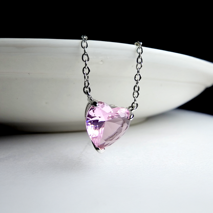 The Blush Solitaire Heart Pendant - Aagrah Jewels™