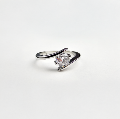 Aurora Silver Solitaire Ring - Aagrah Jewels™