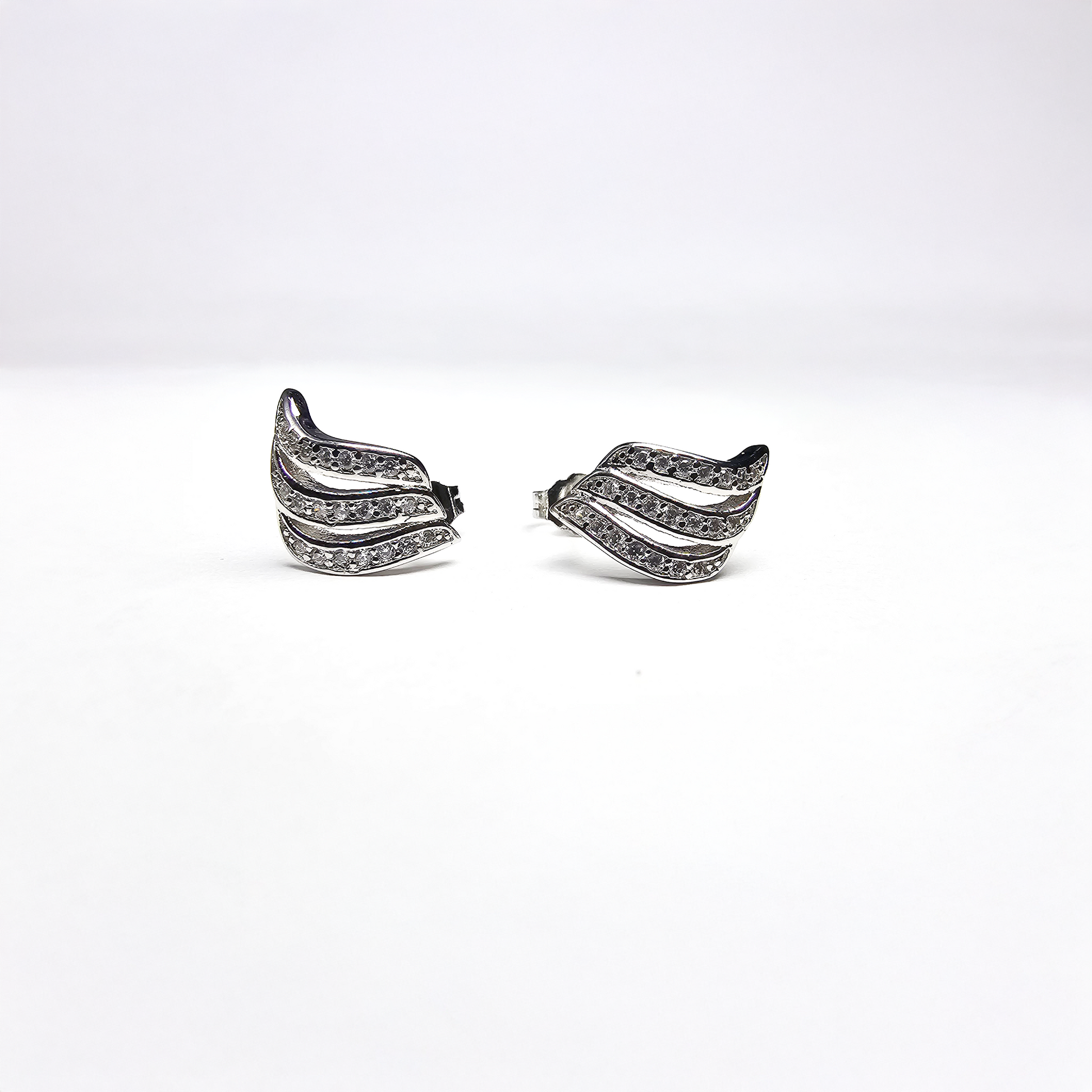 The Silver Wave Korean Stud Earrings - Aagrah Jewels™