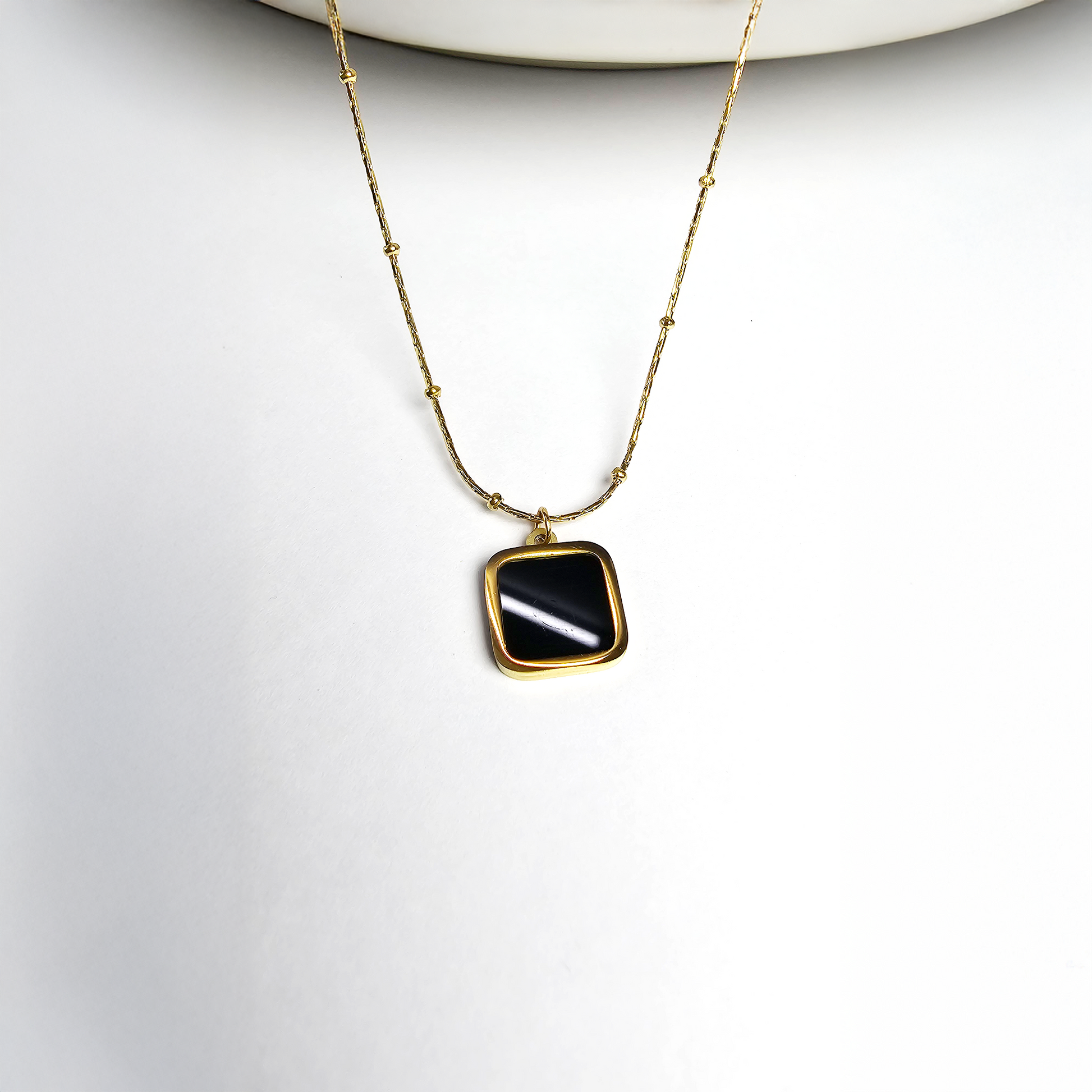 The Noir Luxe Geometric Pendant - Aagrah Jewels™