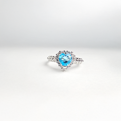 The Crystal Blue Heart Solitaire Ring - Aagrah Jewels™