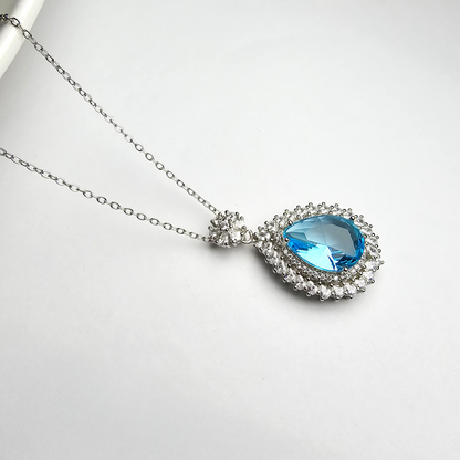 The Oceanic Teardrop Solitaire Pendant - Aagrah Jewels™