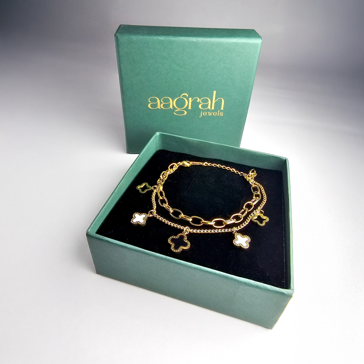 The Clover Charm Wraparound Bracelet - Aagrah Jewels™