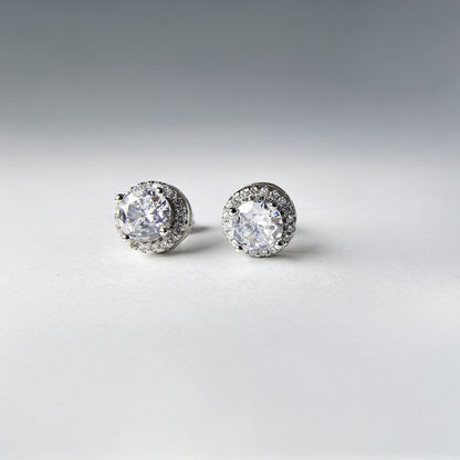 The Classic Round Halo Stud Earrings - Aagrah Jewels™