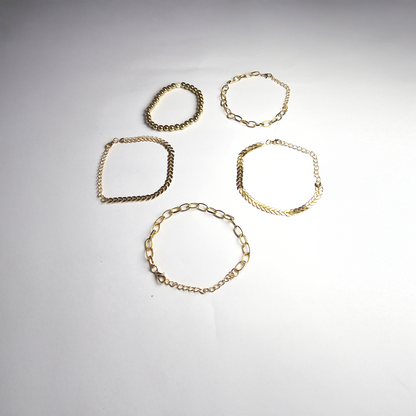 Gold-Plated Elegant Bracelet Set (Pack of 5) - Aagrah Jewels™