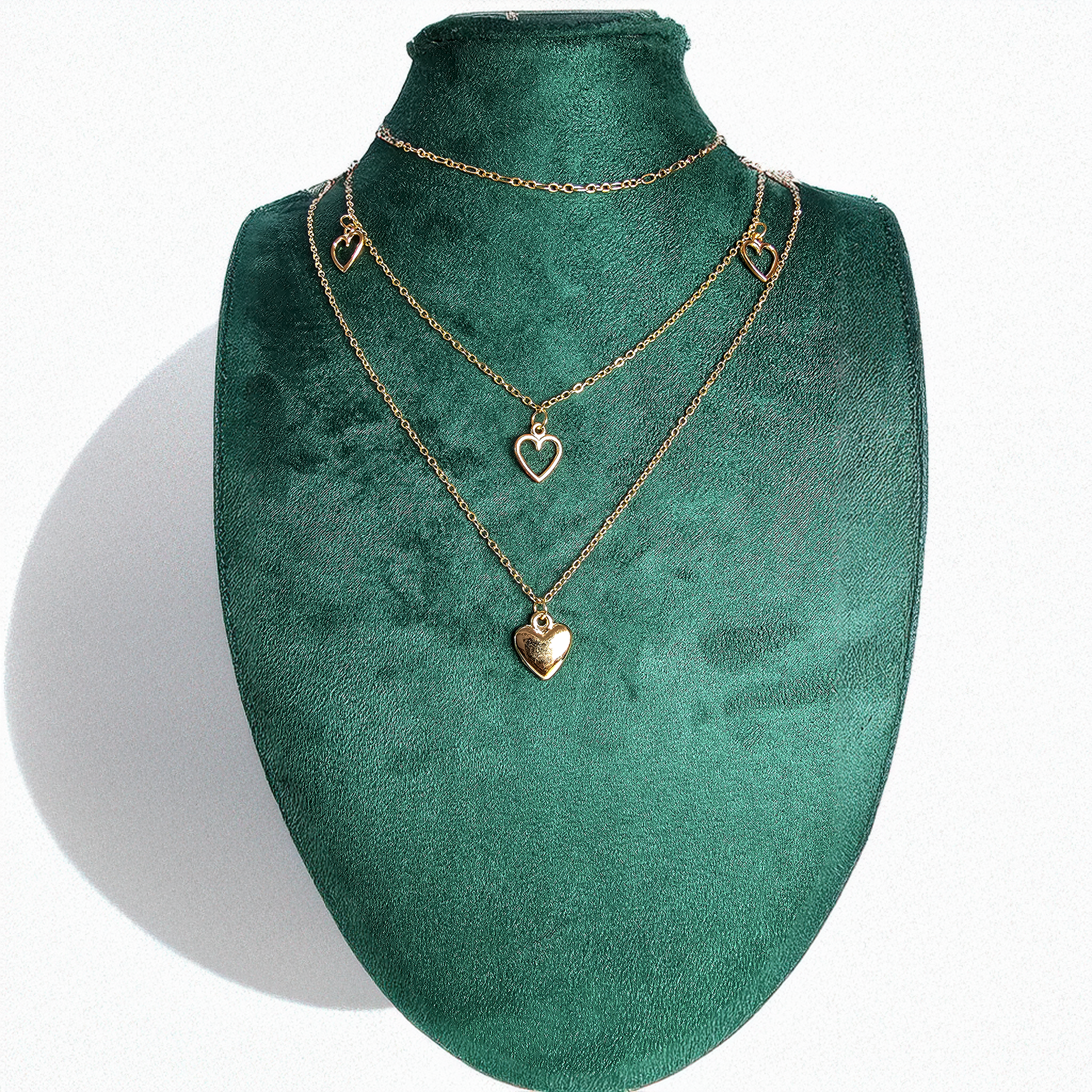 The Golden Hearts Layered Necklace - Aagrah Jewels™