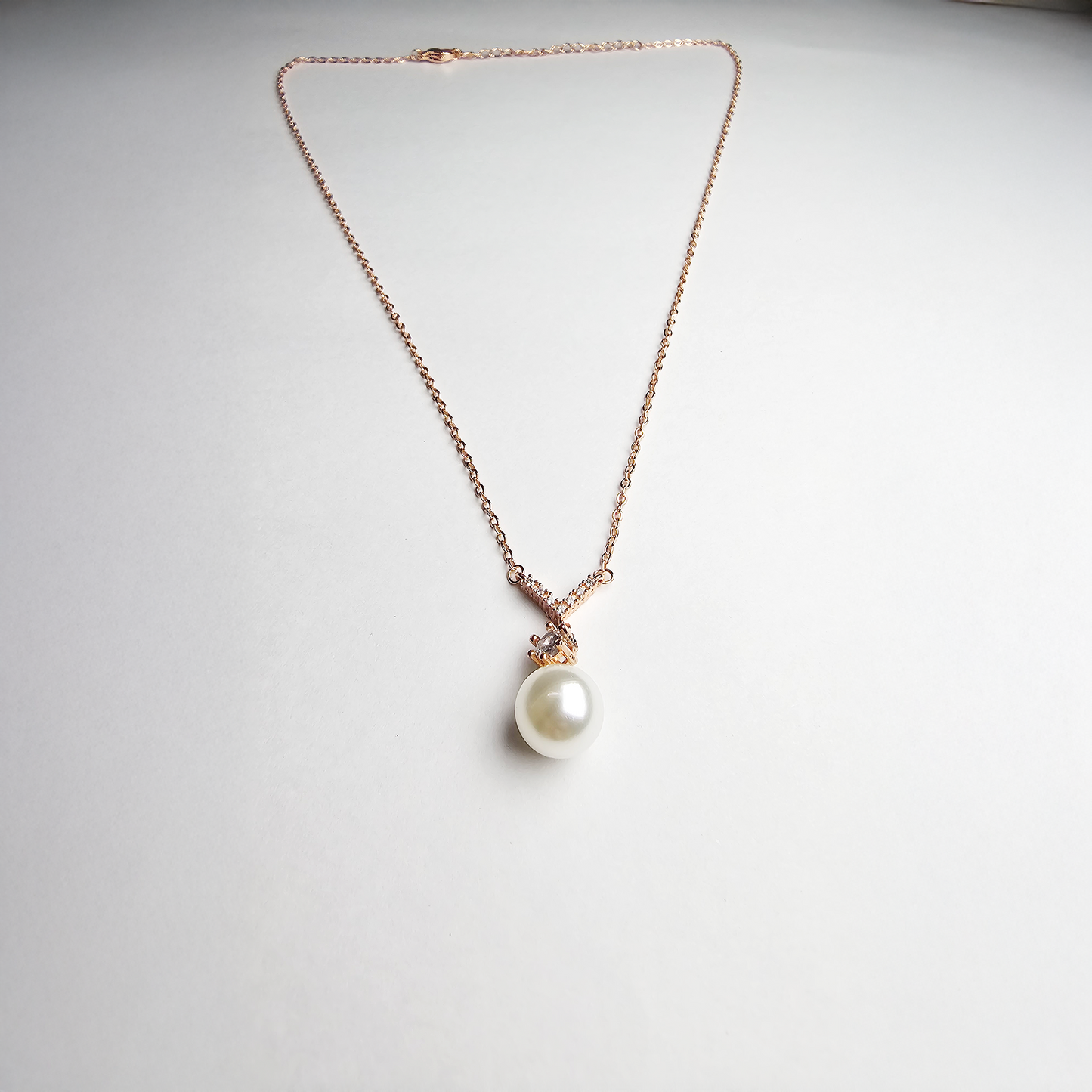 The Rose Gold Pearl & Diamond Pendant - Aagrah Jewels™