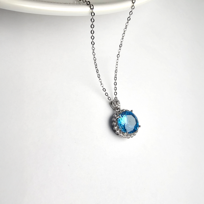 The Azure Glow Round Pendant - Aagrah Jewels™