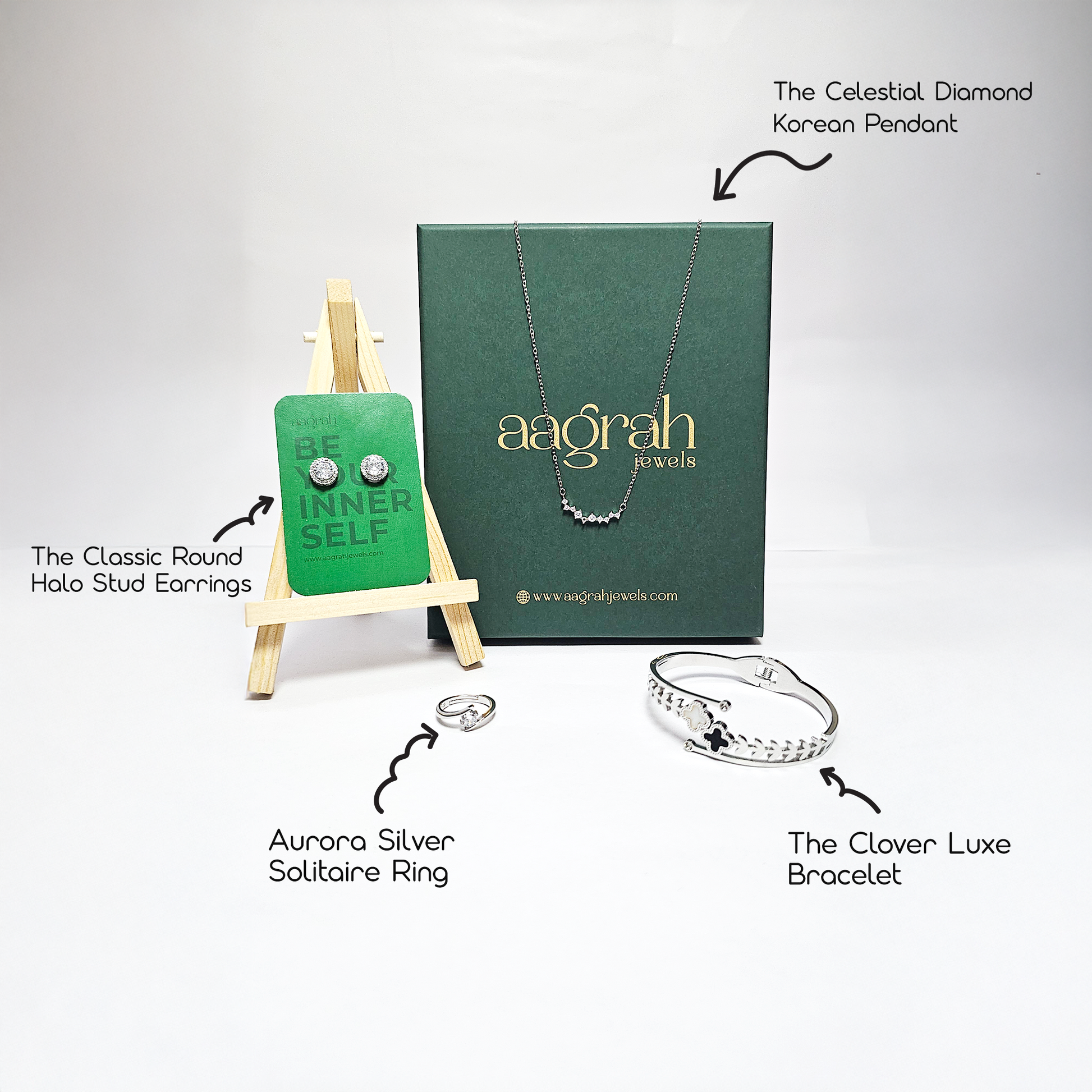 The Timeless Sparkle Jewellery Set - Aagrah Jewels™