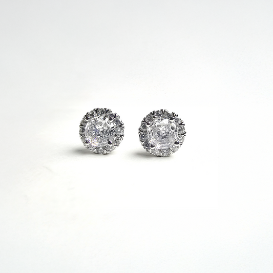 The Classic Round Halo Stud Earrings - Aagrah Jewels™