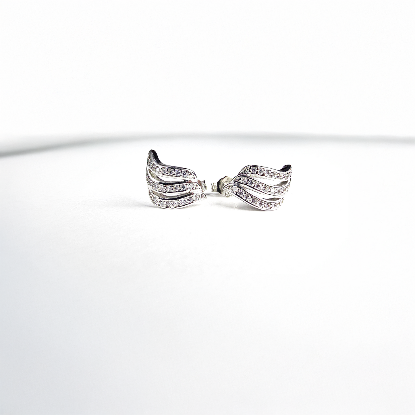 The Silver Wave Korean Stud Earrings - Aagrah Jewels™